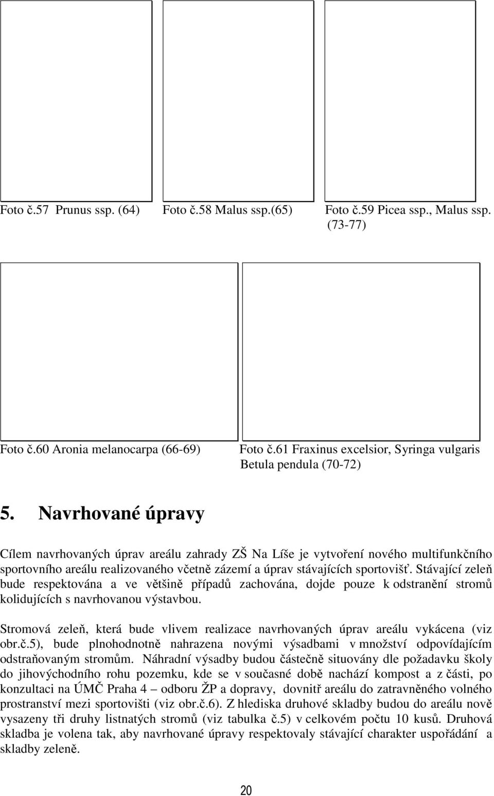 Navrhované úpravy Cílem navrhovaných úprav areálu zahrady ZŠ Na Líše je vytvoření nového multifunkčního sportovního areálu realizovaného včetně zázemí a úprav stávajících sportovišť.