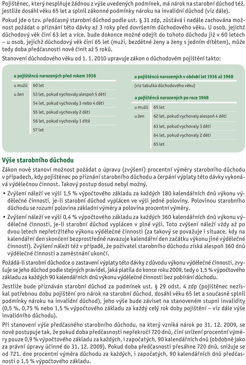 U osob, jejichž důchodový věk činí 63 let a více, bude dokonce možné odejít do tohoto důchodu již v 60 letech u osob, jejichž důchodový věk činí 65 let (muži, bezdětné ženy a ženy s jedním dítětem),