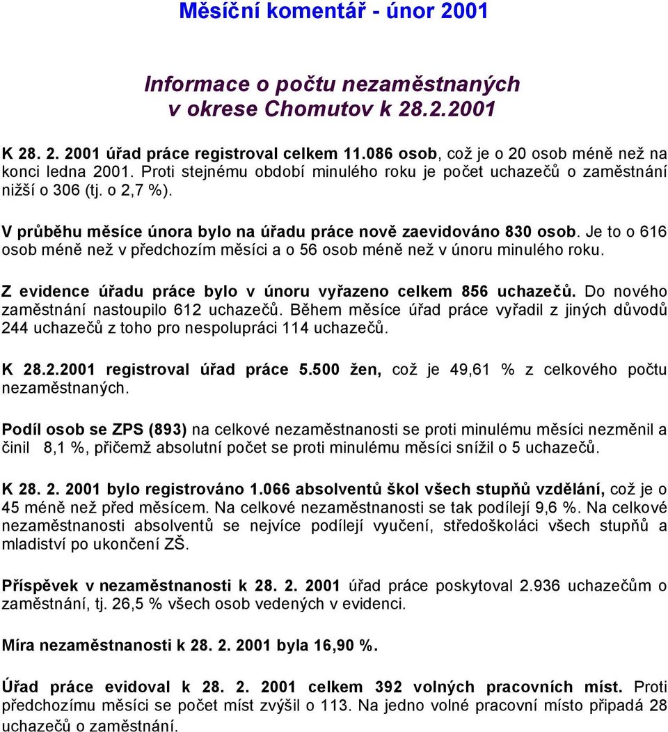 Je to o 616 osob méně než v předchozím měsíci a o 56 osob méně než v únoru minulého roku.