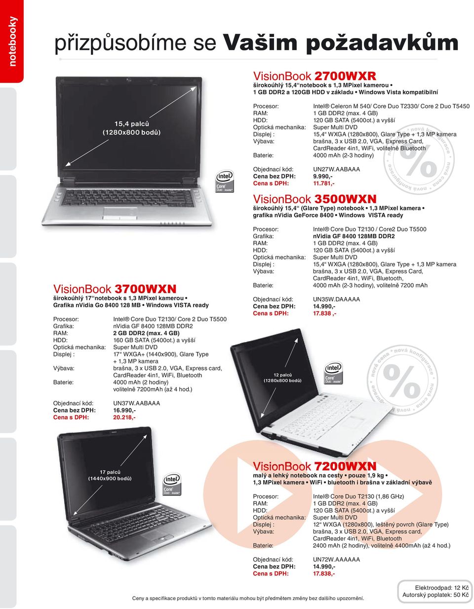 VisionBook TN120R. výkonný Tablet PC s 12 otočným displejem pouze 2 kg 1,3  MPixel kamera WiFi bluetooth i brašna v základní výbavě - PDF Free Download