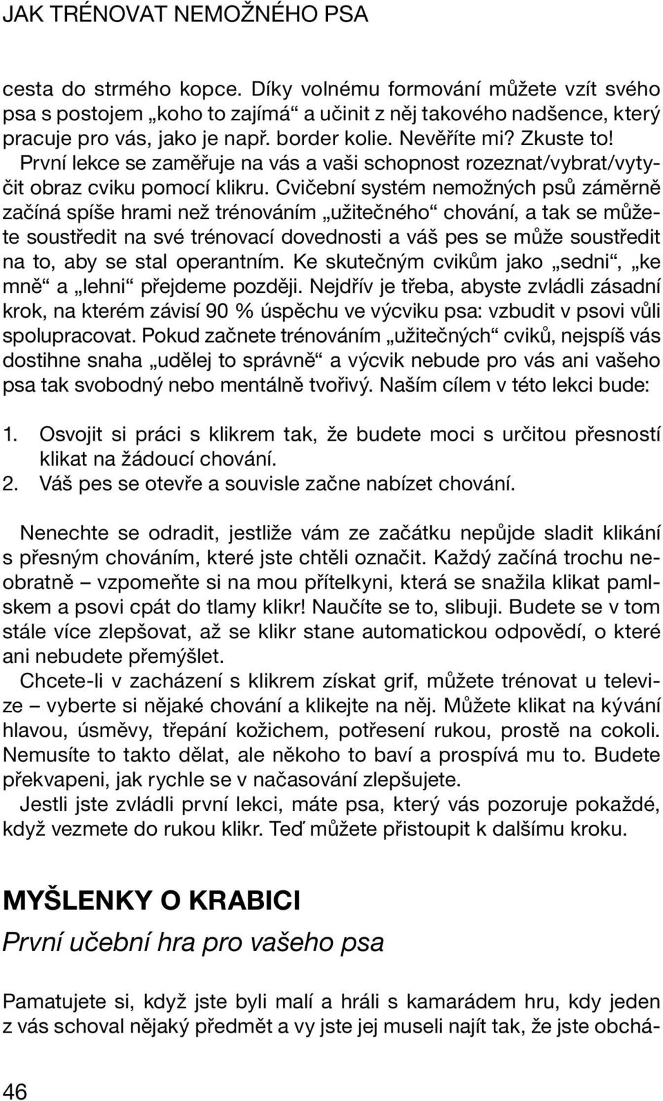 Cvičební systém nemožných psů záměrně začíná spíše hrami než trénováním užitečného chování, a tak se můžete soustředit na své trénovací dovednosti a váš pes se může soustředit na to, aby se stal