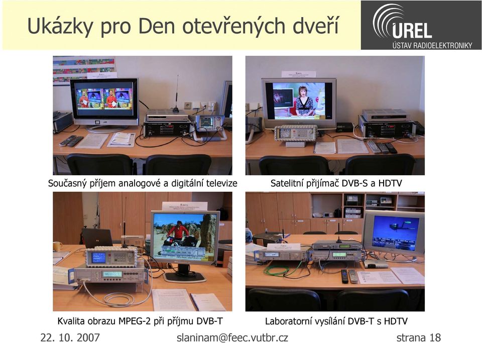 Kvalita obrazu MPEG-2 při příjmu DVB-T Laboratorní