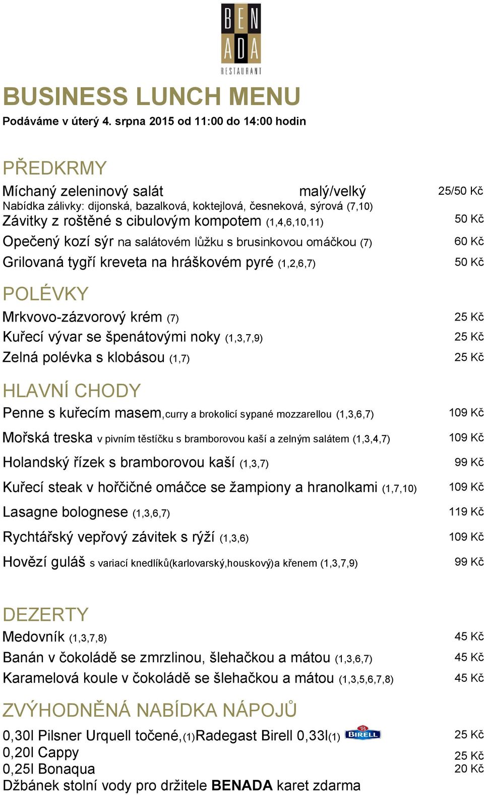 krém (7) Penne s kuřecím masem,curry a brokolicí