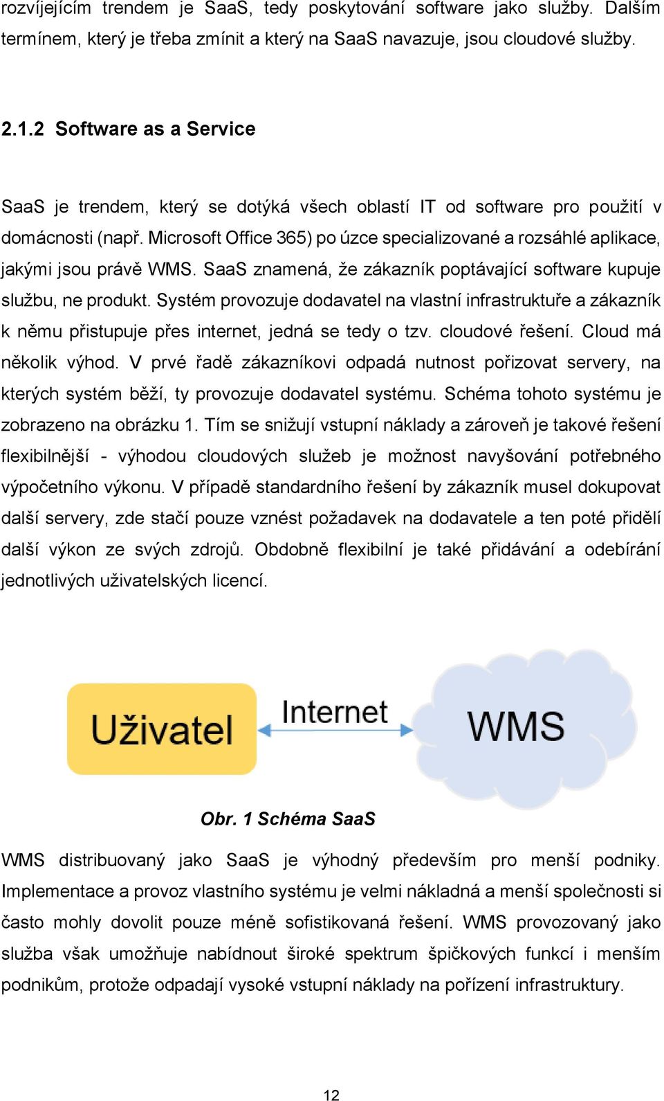 Microsoft Office 365) po úzce specializované a rozsáhlé aplikace, jakými jsou právě WMS. SaaS znamená, že zákazník poptávající software kupuje službu, ne produkt.