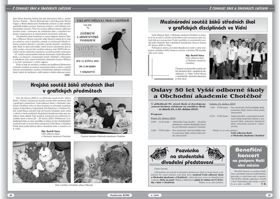 Chotěbořský orchestr se jako obvykle pochlubil hezkým, jemným, barevným zvukem a velmi dobrým muzikantským výrazem.