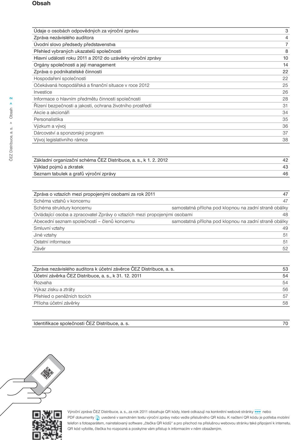 2012 do uzávěrky výroční zprávy 10 Orgány společnosti a její management 14 Zpráva o podnikatelské činnosti 22 Hospodaření společnosti 22 Očekávaná hospodářská a finanční situace v roce 2012 25