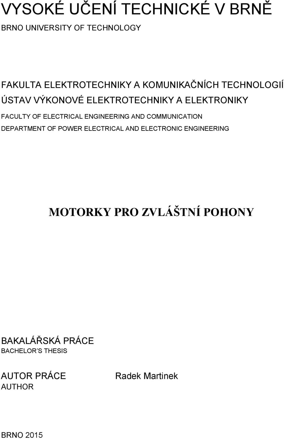 ENGINEERING AND COMMUNICATION DEPARTMENT OF POWER ELECTRICAL AND ELECTRONIC ENGINEERING