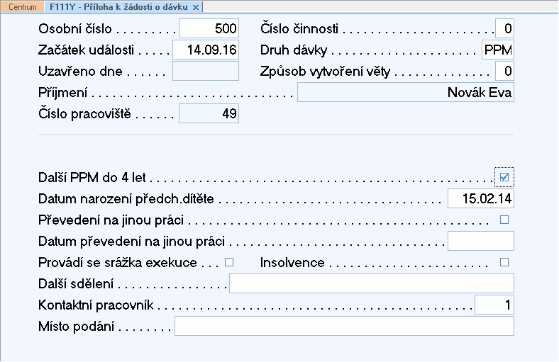 Na základě výše uvedeného byly upraveny obě varianty sestavy S115 - Příloha k žádosti o dávku.
