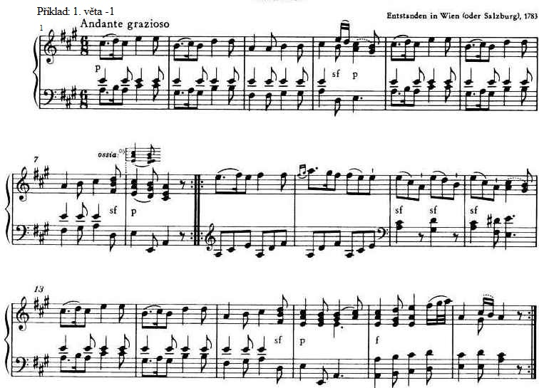 6. Klavírní sonáta KV 331 Není známo, kde přesně byla tato sonáta zkomponována. Bylo to však v roce 1783 pravděpodobně ve Vídni anebo Salcburgu 29.