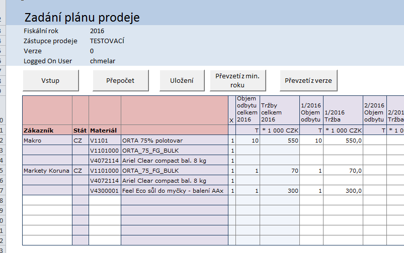 13 DEMO ukázka Plán prodeje: po prodejcích a produktech Výpočet přímých nákladů prodeje dle kalkulací Plán