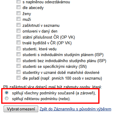 V rámci agendy se Vám nabízí aplikace rozřazené do různých sekcí (Studenti, Hodnocení, Docházka, Zkoušení).