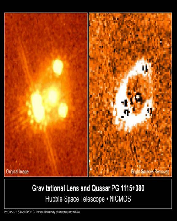 Gravitační čočky pro vzdálené pozorovatele (pozorovatele na Zemi nebo v blízkosti