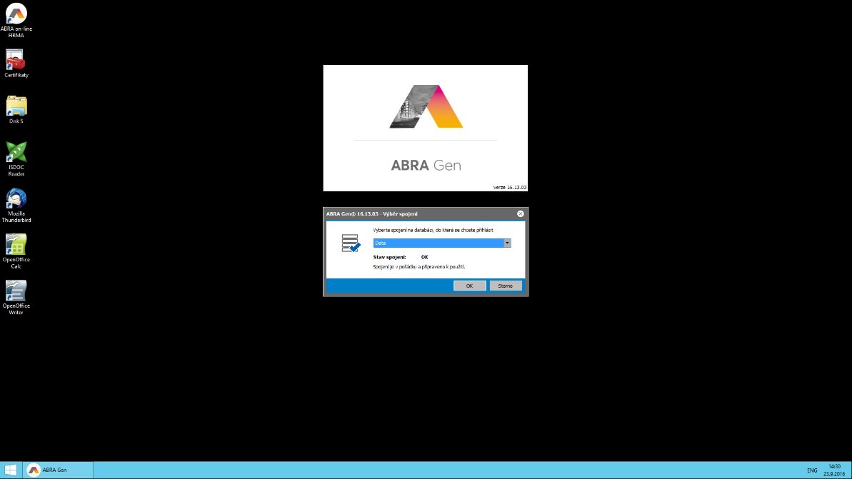 4. Při spuštění budete vyzváni k zadání přístupových údajů ABRA on-line. 5.