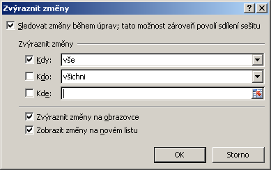 a. Na kartě Revize klikněte ve skupině Změny na položku Sdílení sešitu. b.