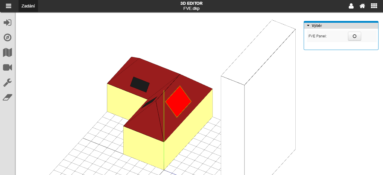 11. OVLÁDÁNÍ PROGRAMU Základní funkce programu mohou být aktivovány pomocí lišty nástrojů v levé části obrazovky. Pro pohyb v rámci 3D modelu je nejvhodnější použití počítačové myši vybavené kolečkem.