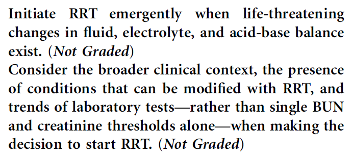 TIMING OF RENAL