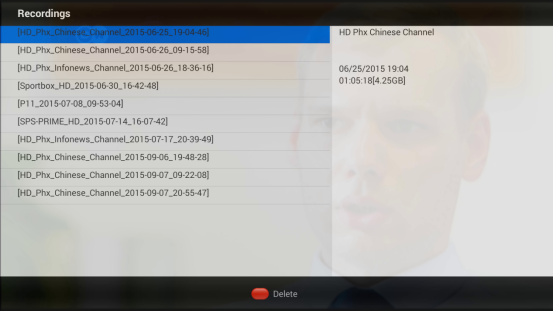 11.1 PVR (Personal Video Record) Ferguson Ariva 4K podporuje funkce : PVR GUIDE a Time Shift. Je nutné nakonfigurovat nahrávací zařízení nastavením DTV před spuštěním PVR.