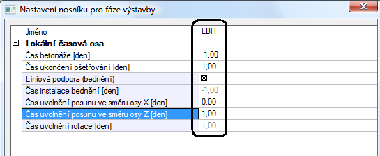 Přehled nadefinovaných fází: Nyní je třeba v jednotlivých fázích nadefinovat průběh vzniku konstrukce. Fáze č.