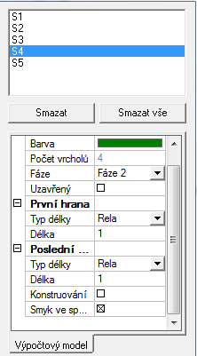 Pro třmínek S2 nastavíme parametr Kroucení tento třmínek bude posuzován na kroucení Pro třmínek S4 nastavíme parametr Smyk ve spáře tento třmínek