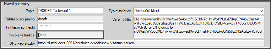 Nastavení programu Nastavení programu je rozděleno do čtyř skupin: Hlavní parametry nastavení parametrů certifikátu distribuce. Příjem výsledků Nastavení stahování výsledků.