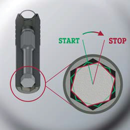 Wera Impaktor? D+,- speciální konstrukci držáku se volný úhel k odpružení špi ek krouticího momentu ve srovnání s držákem BiTorsion zdvojnásobuje.