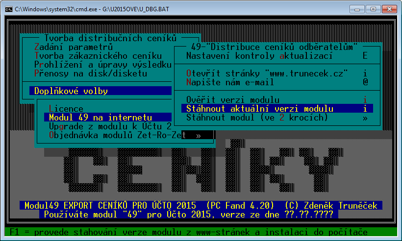 2. INSTALACE MODULU Modul "Distribuce ceníku odběratelům" lze instalovat pouze do Účta, v němž je nainstalován modul 31 Sklady - alternativní ceny.