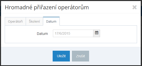 Na další záložce je třeba pomocí šipek vybrat školení. Nakonec je třeba zvolit datum, kdy se školení koná.