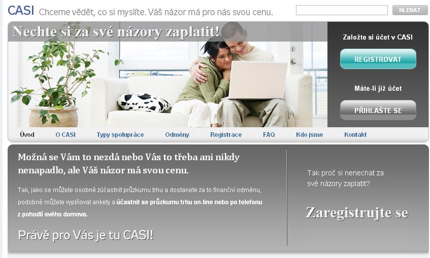 CASI ONLINE PANEL Rychlý a cílený přístup k informacím pro Vaše správná rozhodnutí Přesné zacílení dle potřeb klienta Důraz na kvalitu sběru dat 25 000 aktivních respondentů, 62 000 registrovaných