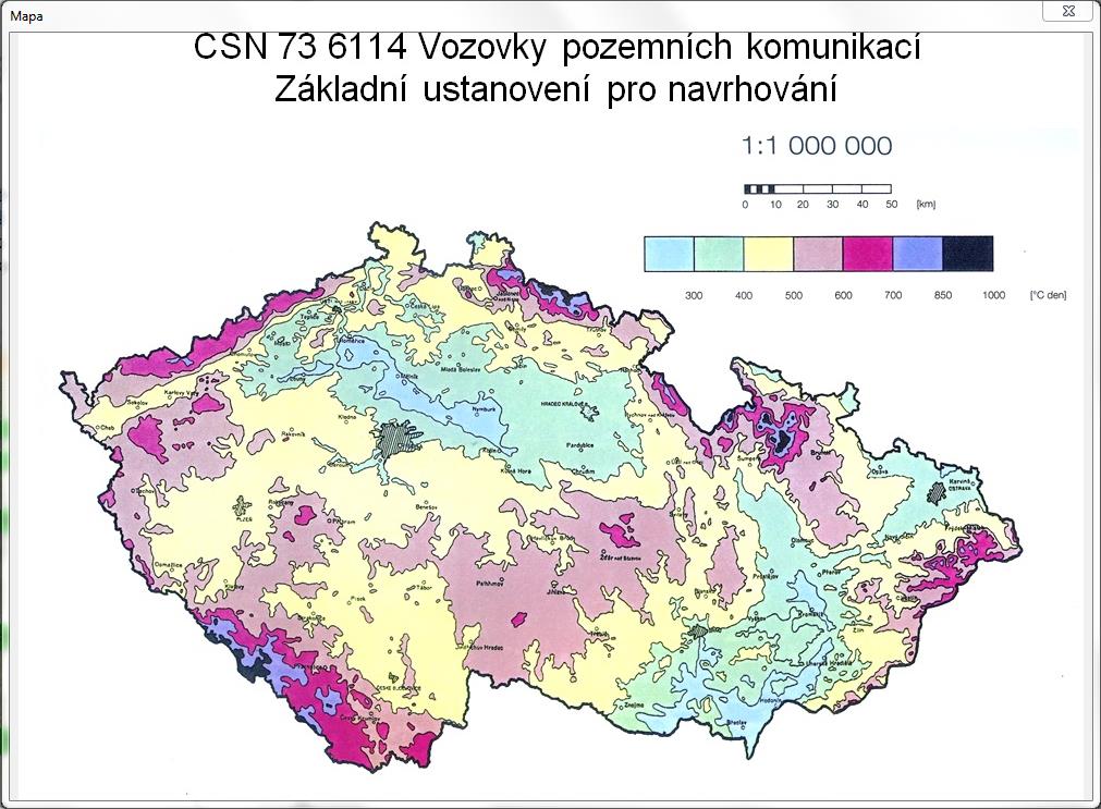 Přílohy jsou zobrazeny stisknutím tlačítka Příloha 1 Mapa, nebo Příloha 2 Tabulka v kartě Klimatické podmínky.