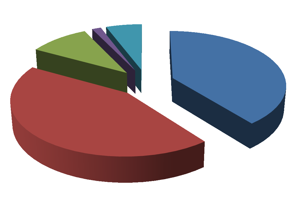 Podíl práv zapisovaných VKLADEM - rok 2014 - celkový počet předmětů řízení: 1 070 538 předkupní právo; 1% ; 39% věcné břemeno; 10% zákaz zcizení nebo zatížení; 6% ostatní; 0