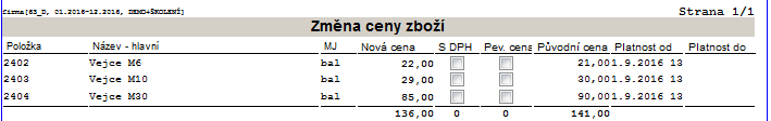 8 Zásoby-cenotvorba 1. 2. 3. o Po spuštění aplikace zvolíme výběr cen (1.). V našem případě se ceny budoz vybírat z číselníku položek o Dále vybereme položky (2.). o Stiskneme tlačítko Zobrazit.