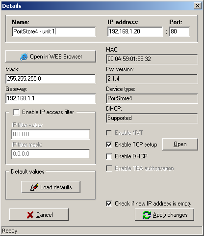 PrtStre4 starting guide HW grup 2) Nastavení IP adresy - UDP Cnfig Prgram UDP Cnfig - hlavní adresář na přilženém CD (verze pr Windws i Linux). Prgram lze stáhnut na www.hw-grup.