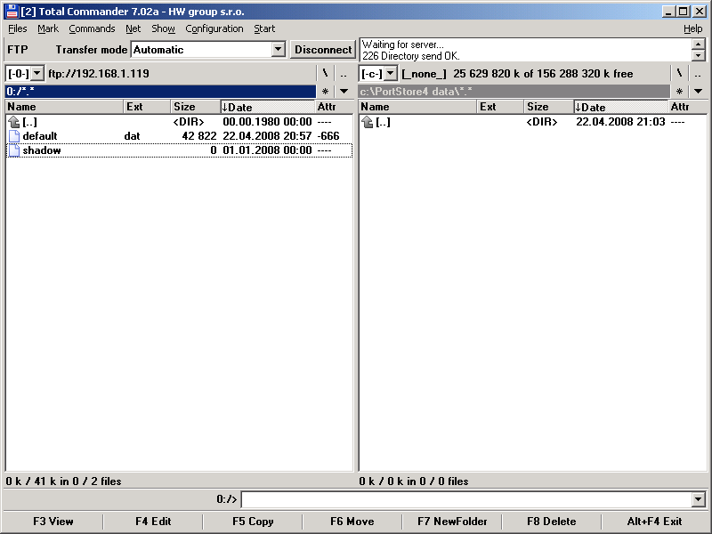 PrtStre4 starting guide HW grup Připjení na PrtStre4 Zálžka Buffer Status> Blk: Buffer > Used xxx bytes Zde lze zkntrlvat mnžství přijatých dat d vstupníh bufferu Spusťe Ttal Cmmander Menu sít > FTP