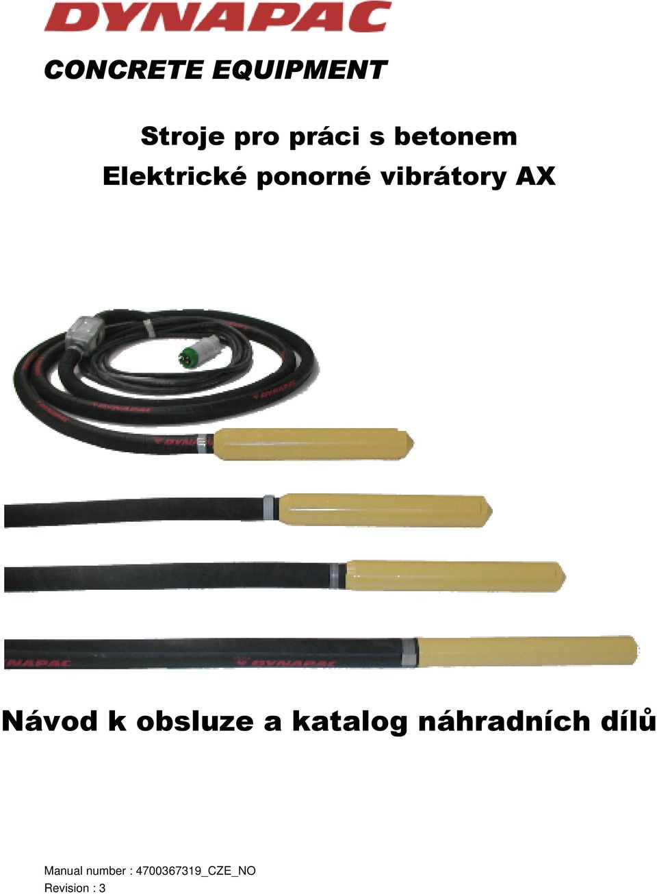 Návod k obsluze a katalog náhradních dílů