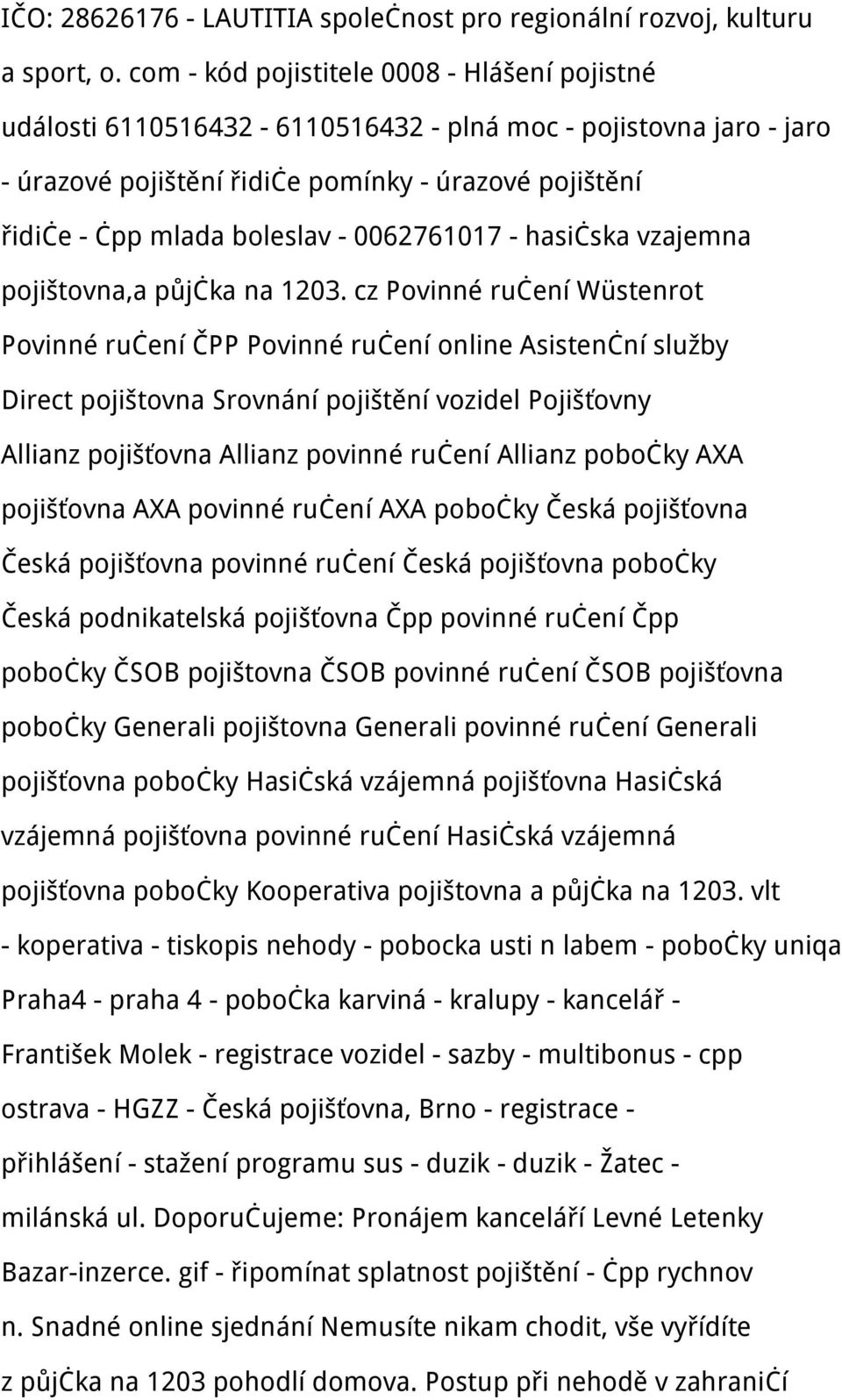 0062761017 - hasičska vzajemna pojištovna,a půjčka na 1203.