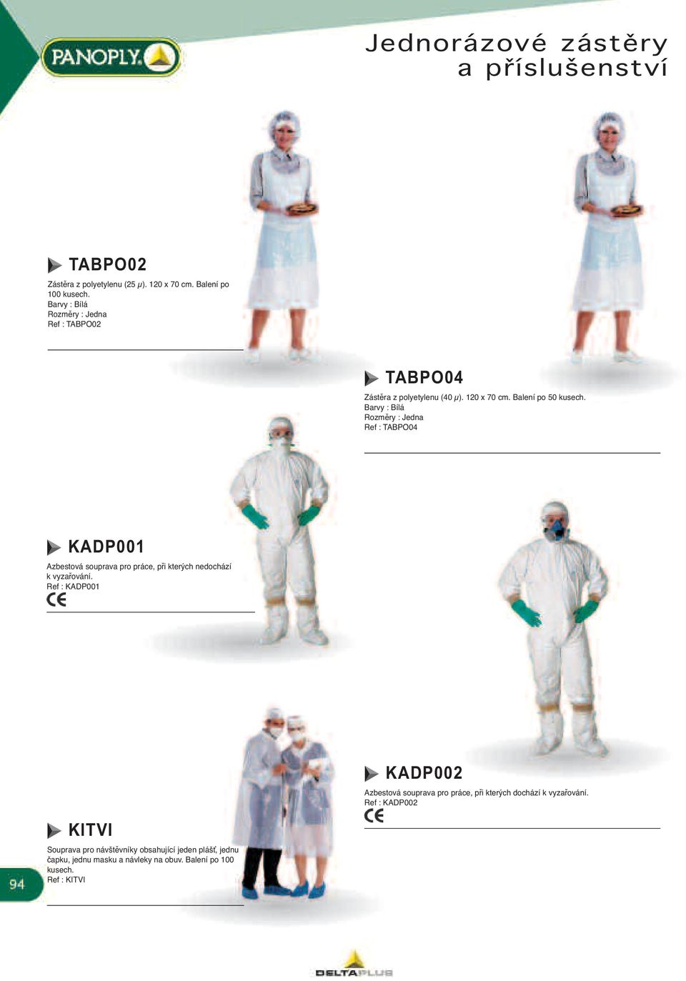 Ref : TABPO04 KADP001 Azbestová souprava pro práce, při kterých nedochází k vyzařování.