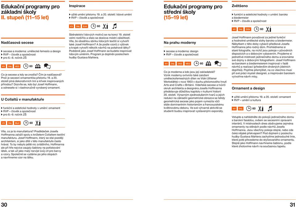 moderna: umělecké řemeslo a design W pro 6. 8. ročník ZŠ Co je secese a kdy se zrodila? Čím je nadčasová? Proč je secesní ornamentika přelomu 19. a 20.