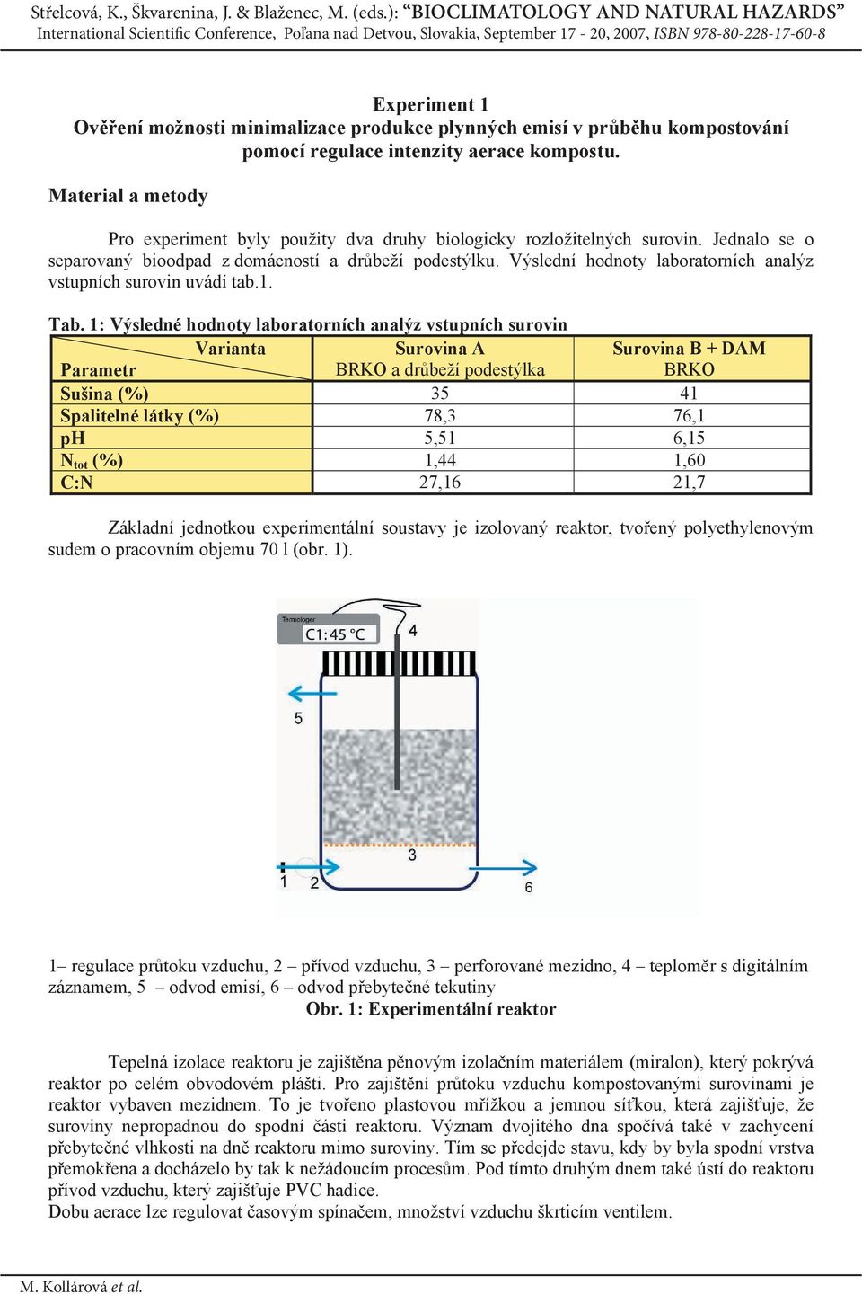 Výslední hodnoty laboratorních analýz vstupních surovin uvádí tab.1. Tab.