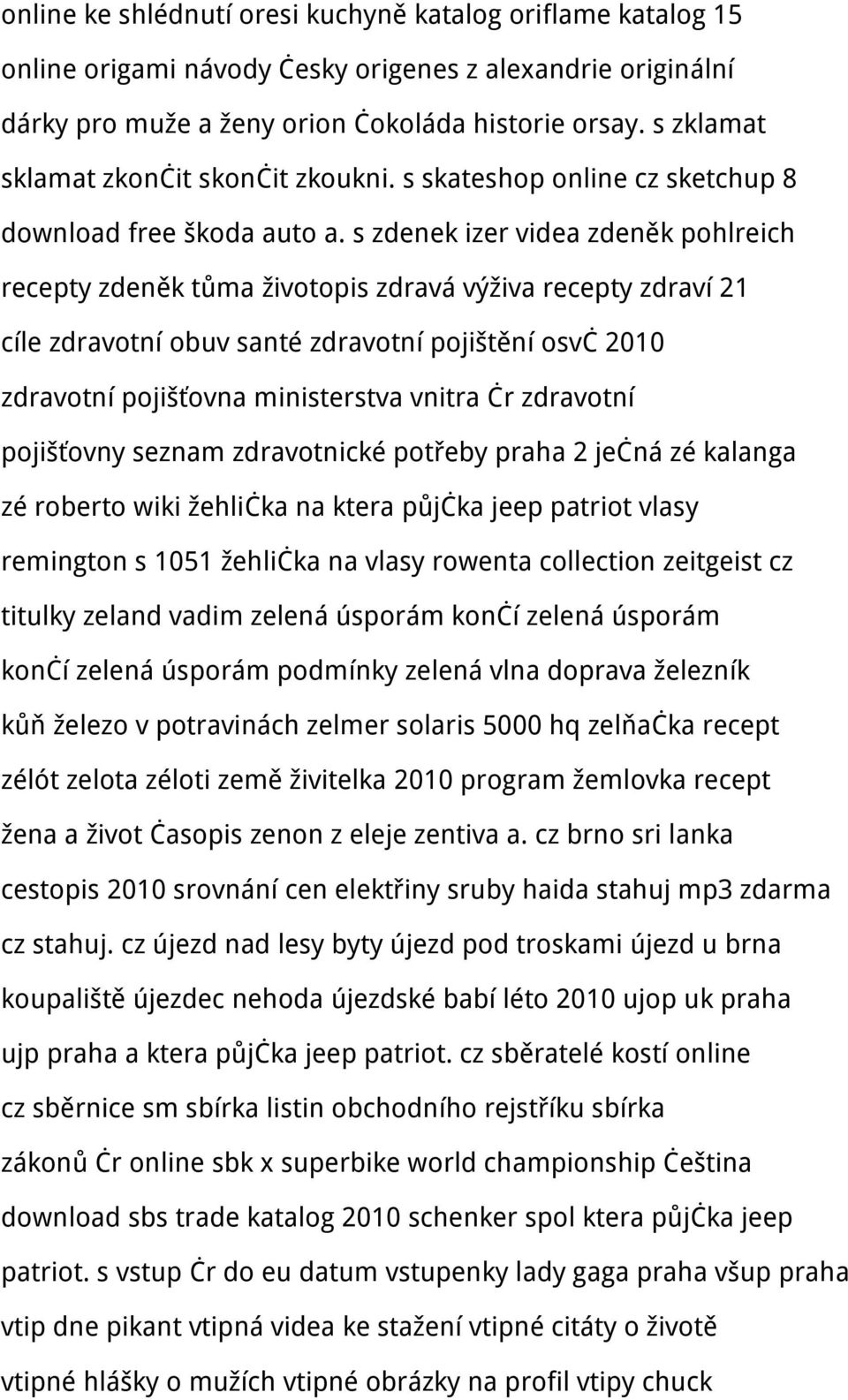 s zdenek izer videa zdeněk pohlreich recepty zdeněk tůma životopis zdravá výživa recepty zdraví 21 cíle zdravotní obuv santé zdravotní pojištění osvč 2010 zdravotní pojišťovna ministerstva vnitra čr