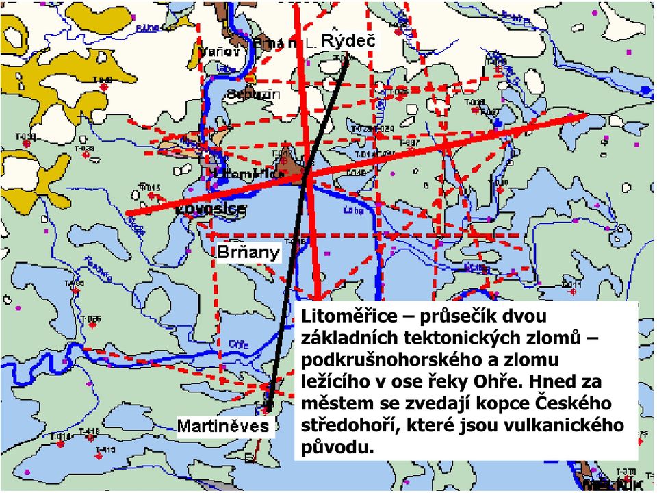 ležícího v ose řeky Ohře.