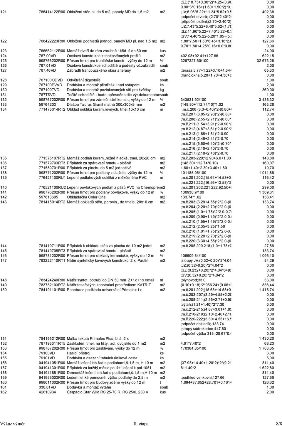 Krycí list rozpočtu. B C HSV Dodávky Práce přesčas Zařízení staveniště.  Rozpočtové náklady v Kč. Montáž PSV - PDF Free Download