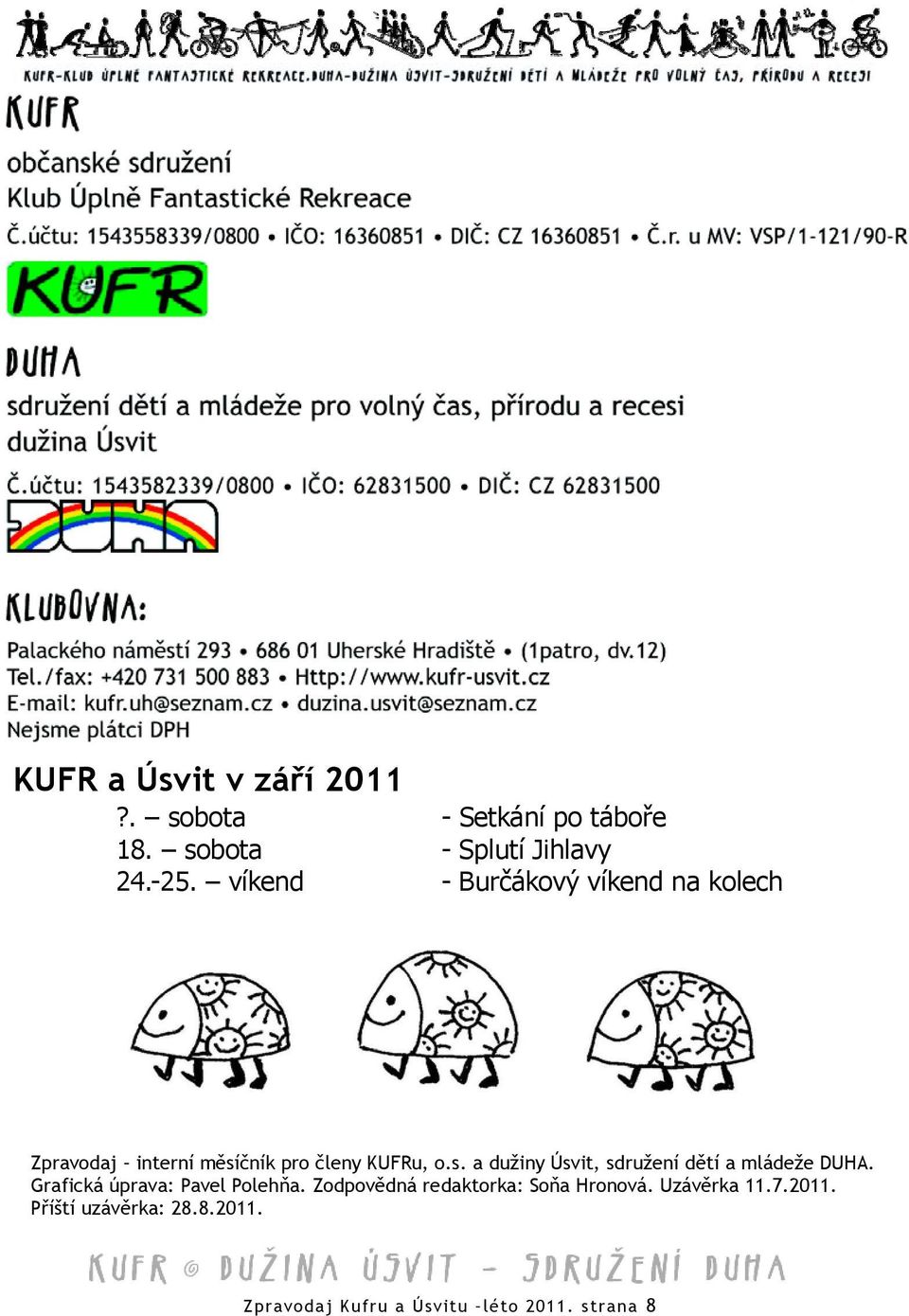 čník pro členy KUFRu, o.s. a dužiny Úsvit, sdružení dětí a mládeže DUHA.