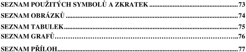 .. 74 SEZNAM TABULEK.