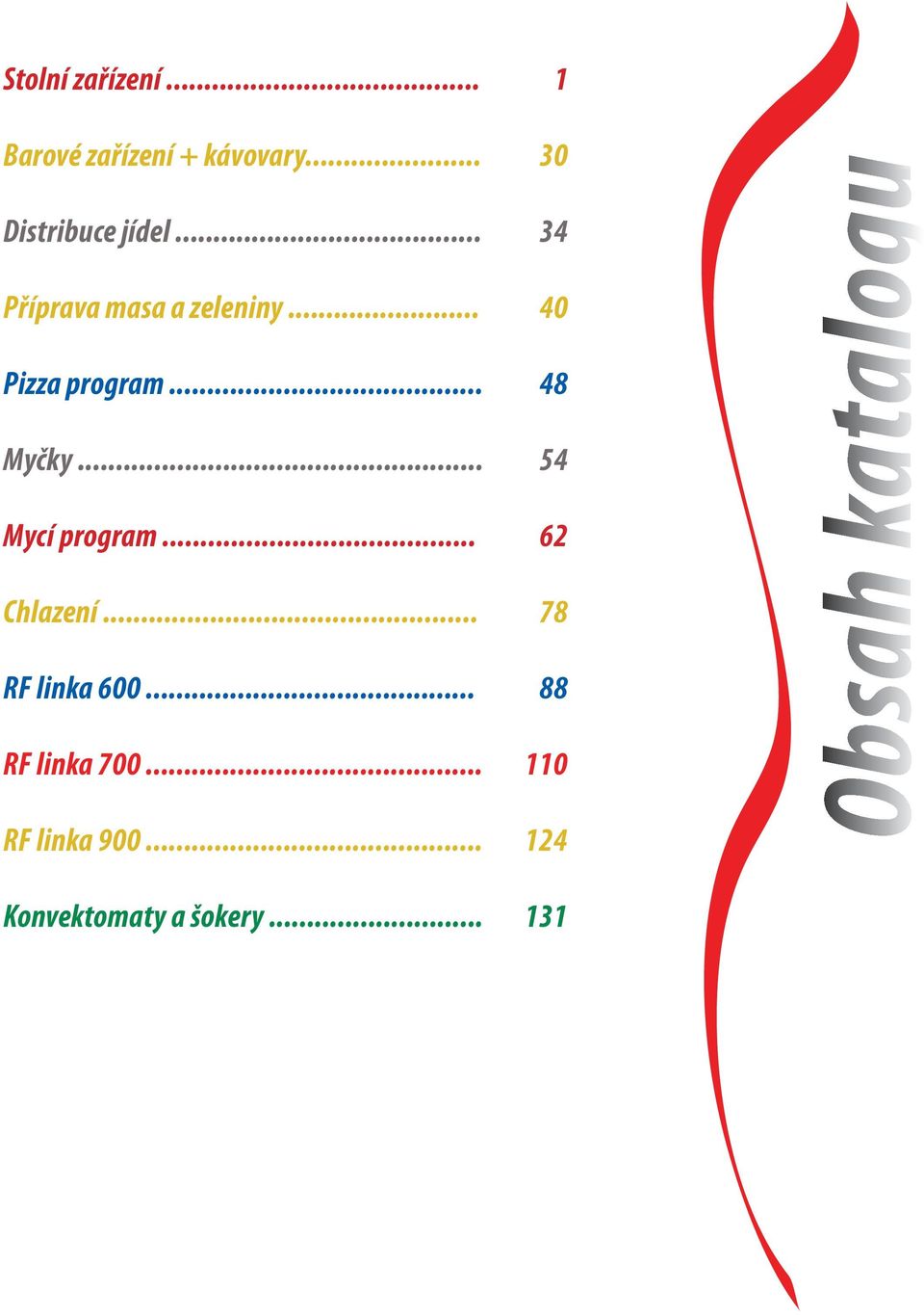 .. 54 Mycí program... 62 Chlazení... 78 RF linka 600.