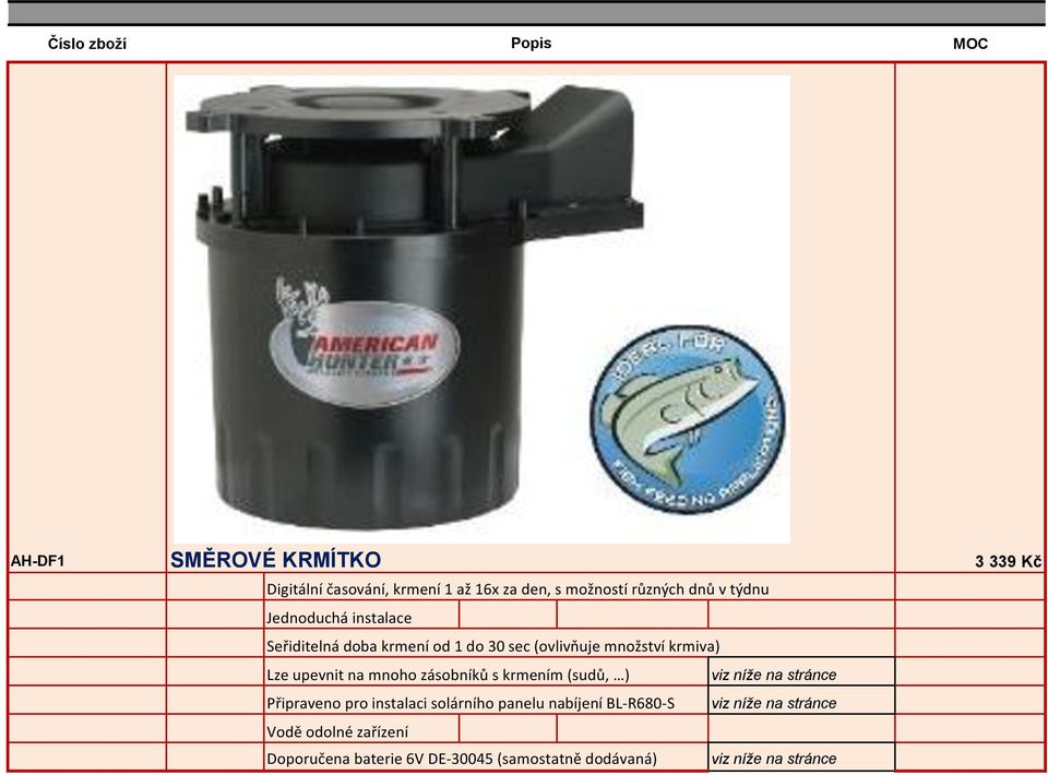 krmením (sudů, ) viz níže na stránce Připraveno pro instalaci solárního panelu nabíjení BL-R680-S viz níže na