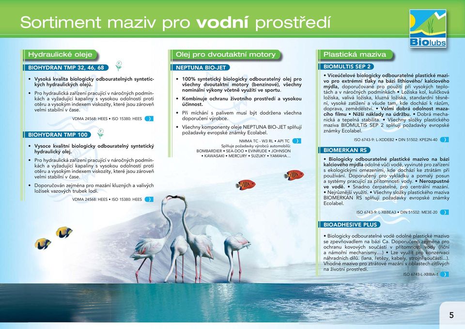 BIOHYDRAN TMP 100 VDMA 24568: HEES ISO 15380: HEES Vysoce kvalitní biologicky odbouratelný syntetický hydraulický olej.