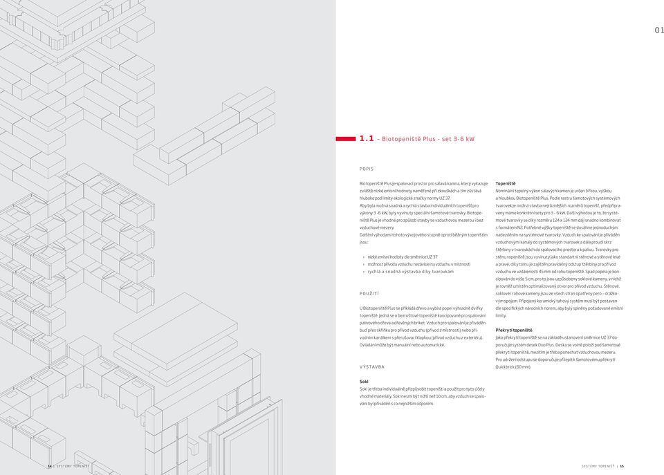 ekologické znčky normy UZ 37. Aby byl možná sndná rychlá stvb individuálních topenišť pro výkony 3-6 kw, byly vyvinuty speciální šmotové tvrovky.