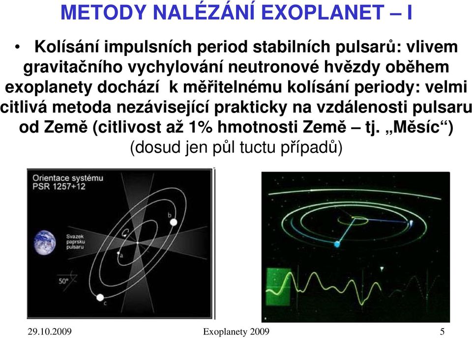 kolísání periody: velmi citlivá metoda nezávisející prakticky na vzdálenosti pulsaru od