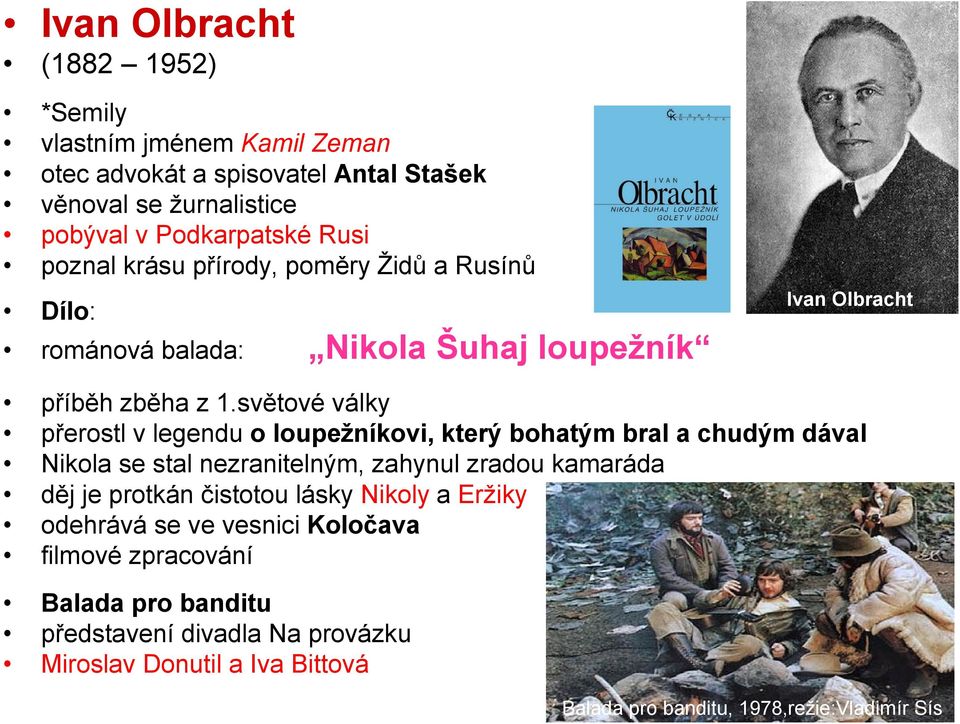 světové války přerostl v legendu o loupežníkovi, který bohatým bral a chudým dával Nikola se stal nezranitelným, zahynul zradou kamaráda děj je protkán