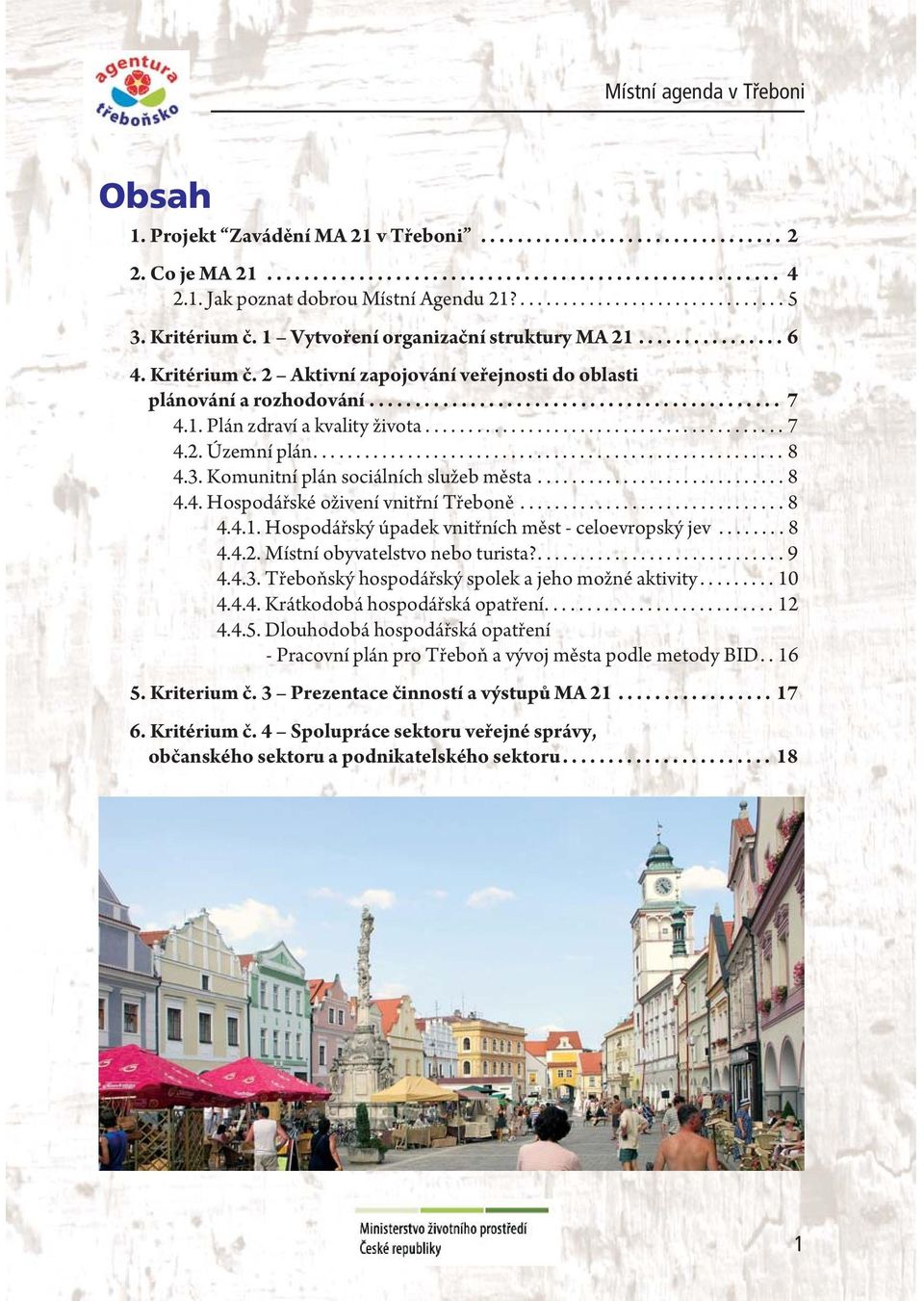 .. 8 4.4.2. Místní obyvatelstvo nebo turista?... 9 4.4.3. Třeboňský hospodářský spolek a jeho možné aktivity... 10 4.4.4. Krátkodobá hospodářská opatření... 12 4.4.5.